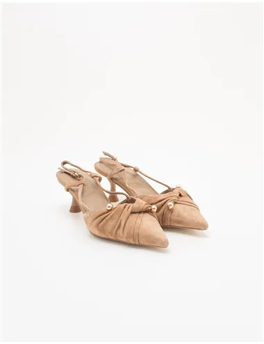 Décolleté slingback donna Glow04chan beige-cammello