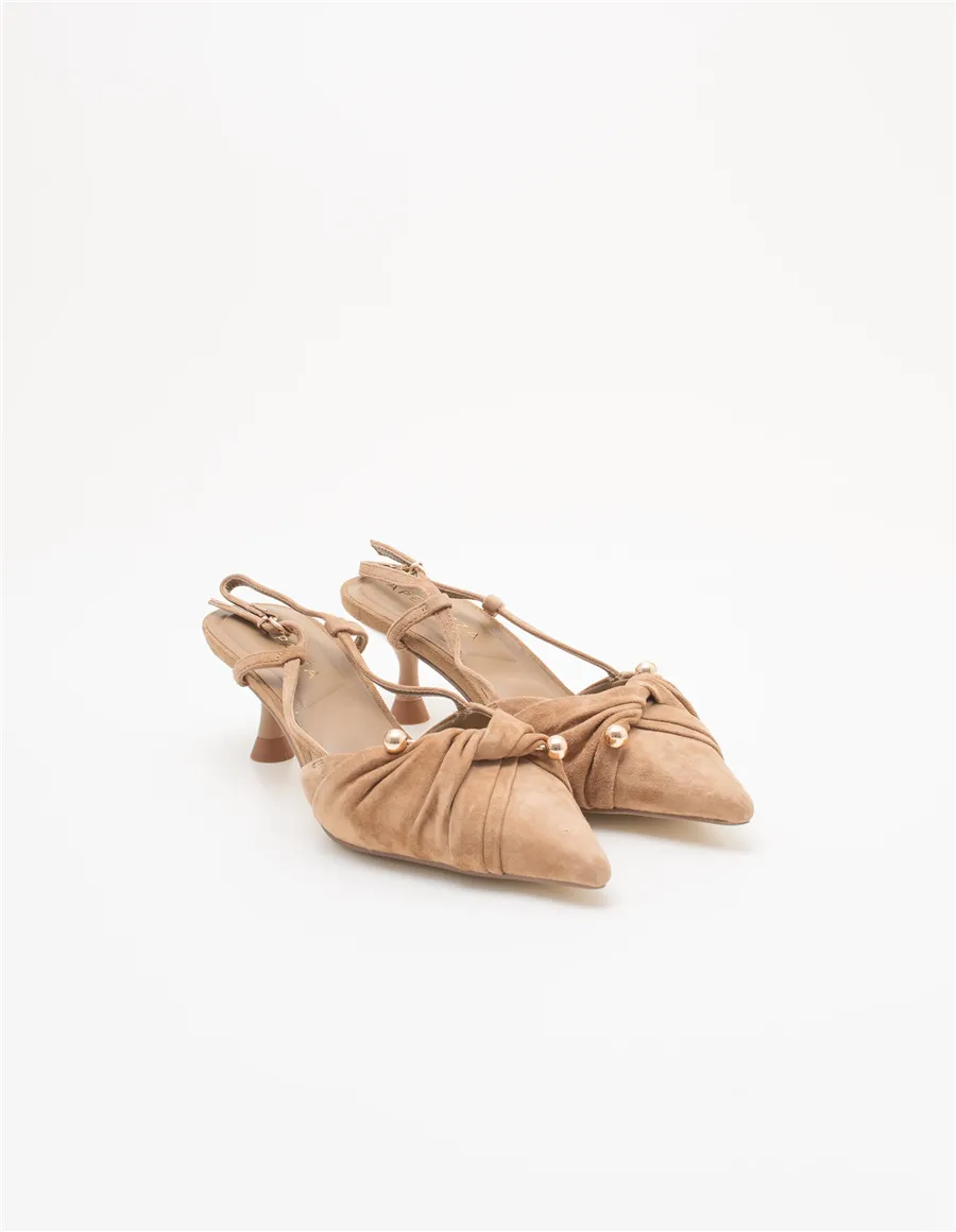 Décolleté slingback donna Glow04chan beige-cammello
