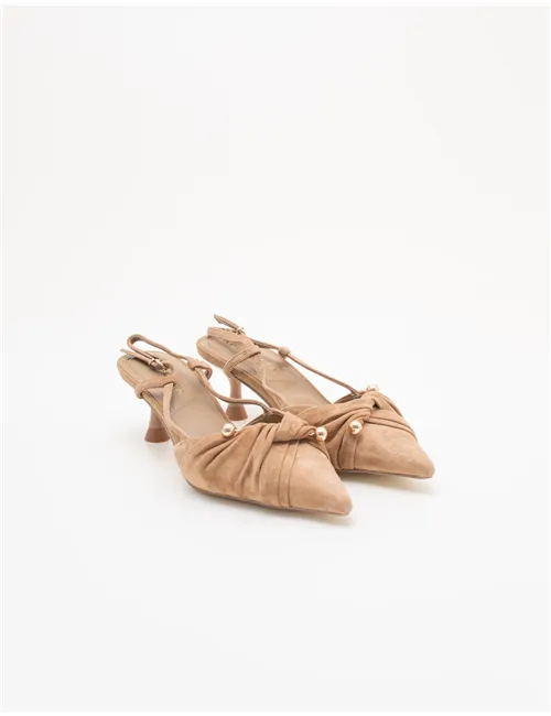 Décolleté slingback donna Glow04chan beige-cammello