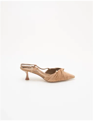 Décolleté slingback donna Glow04chan beige-cammello