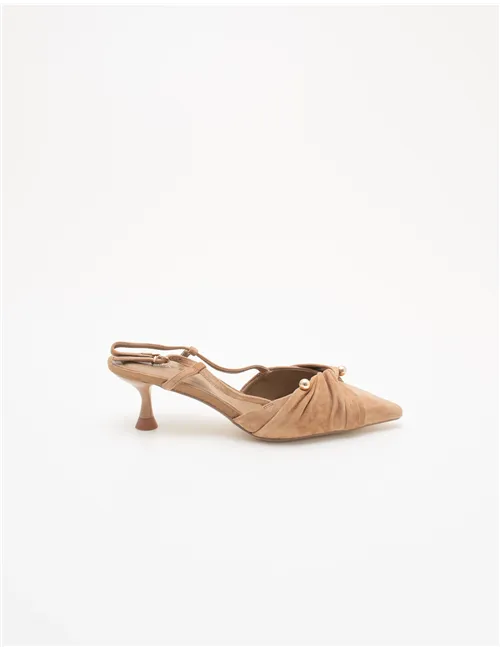 Décolleté slingback donna Glow04chan beige-cammello