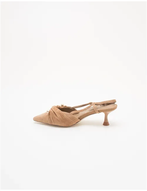Décolleté slingback donna Glow04chan beige-cammello