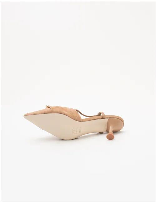 Décolleté slingback donna Glow04chan beige-cammello