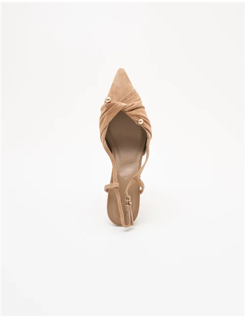 Décolleté slingback donna Glow04chan beige-cammello