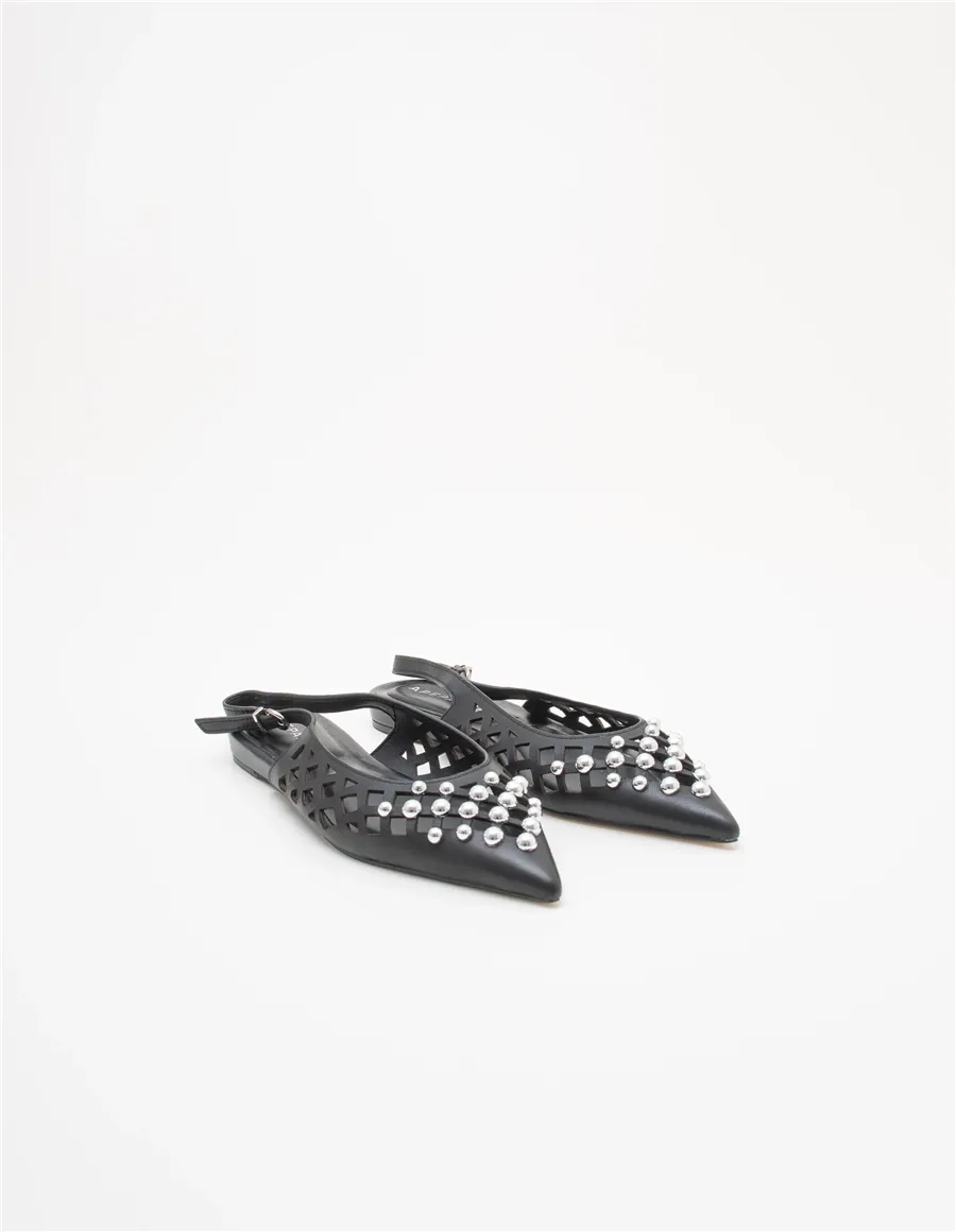 Ballerine slingback donna Petal03chan nero-argento