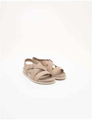 Sandali flat donna beige