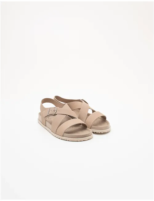 Sandali flat donna beige
