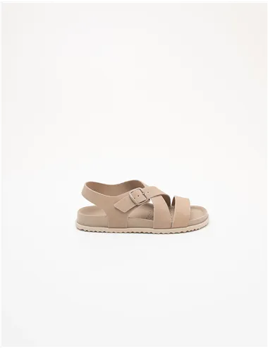 Sandali flat donna beige