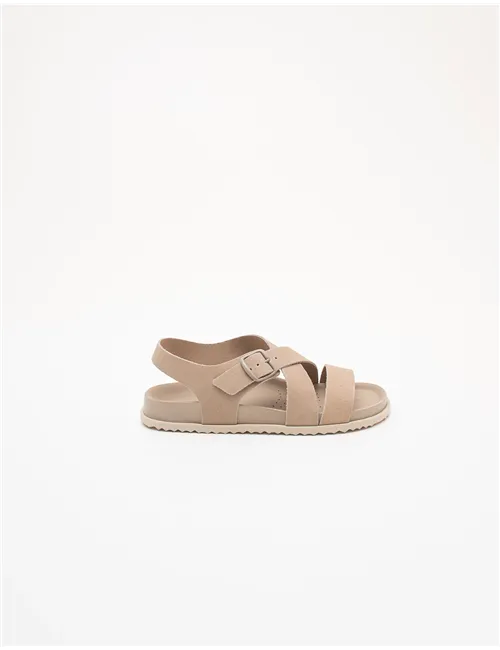 Sandali flat donna beige