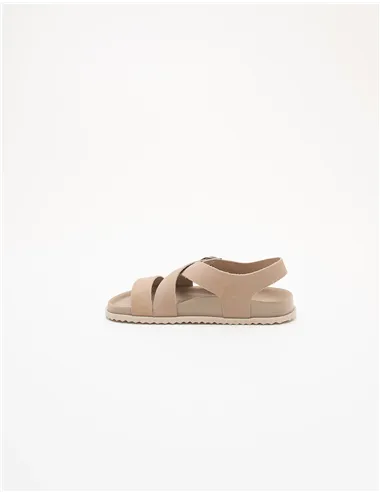 Sandali flat donna beige
