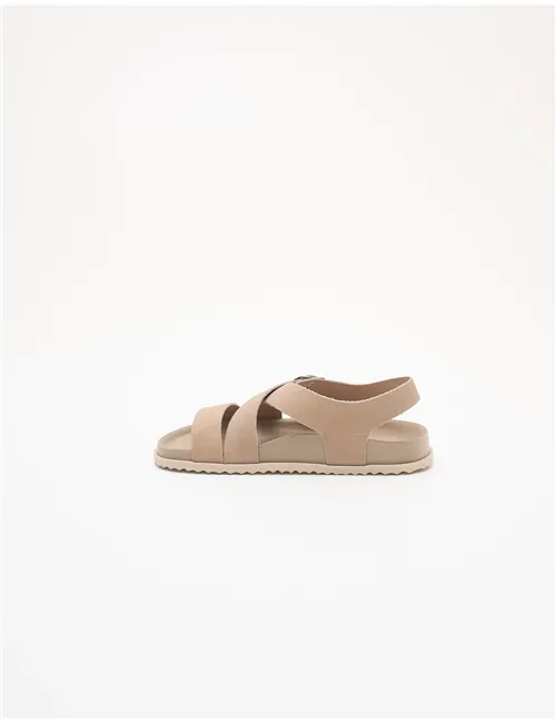 Sandali flat donna beige