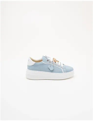 Sneakers donna platform azzurro-bianco