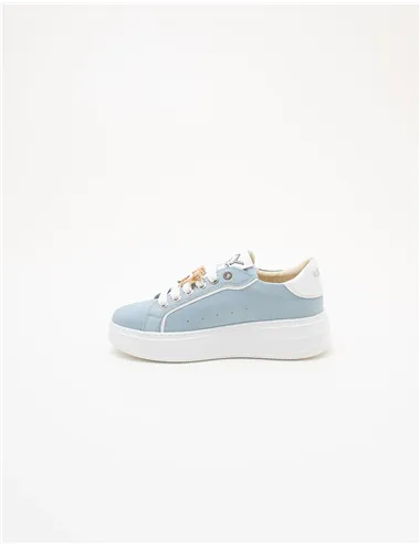 Sneakers donna platform azzurro-bianco