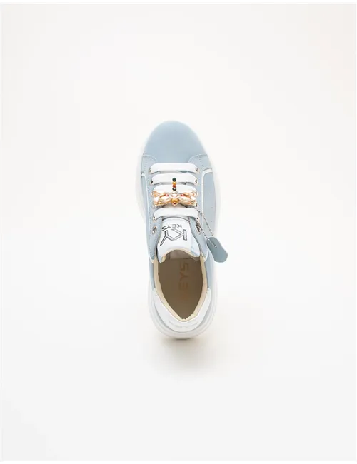 Sneakers donna platform azzurro-bianco