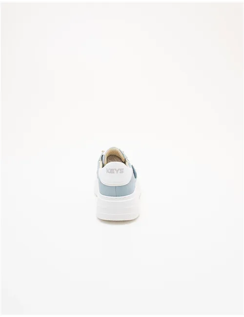 Sneakers donna platform azzurro-bianco