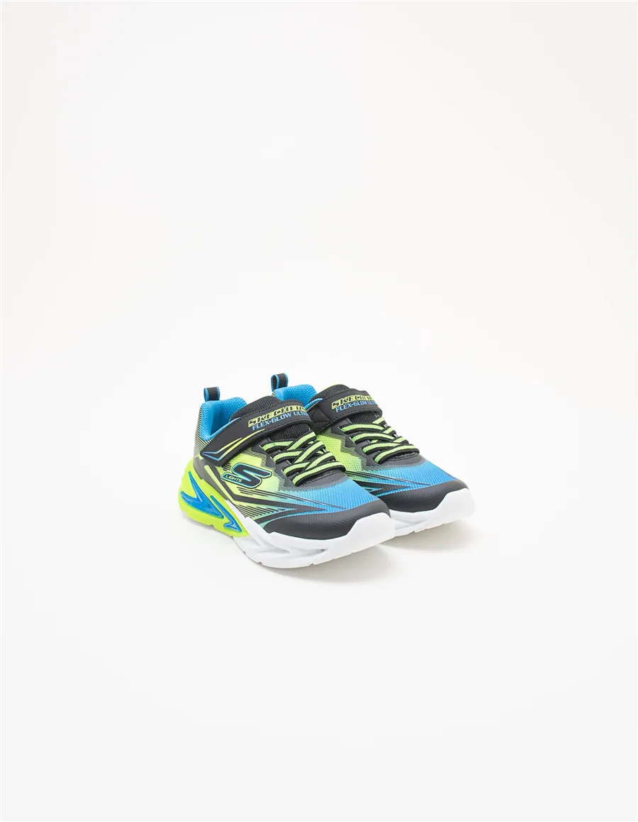Sneakers bambino Flex-Glow Ultra nero blu lime