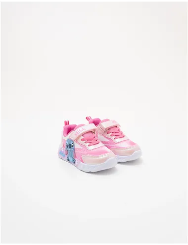 Sneakers bambina Stitch rosa con luci