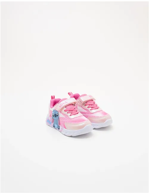 Sneakers bambina Stitch rosa con luci