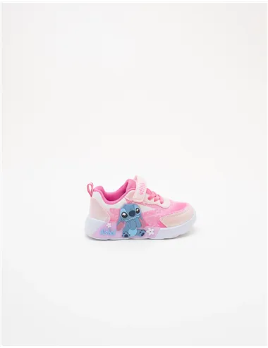 Sneakers bambina Stitch rosa con luci