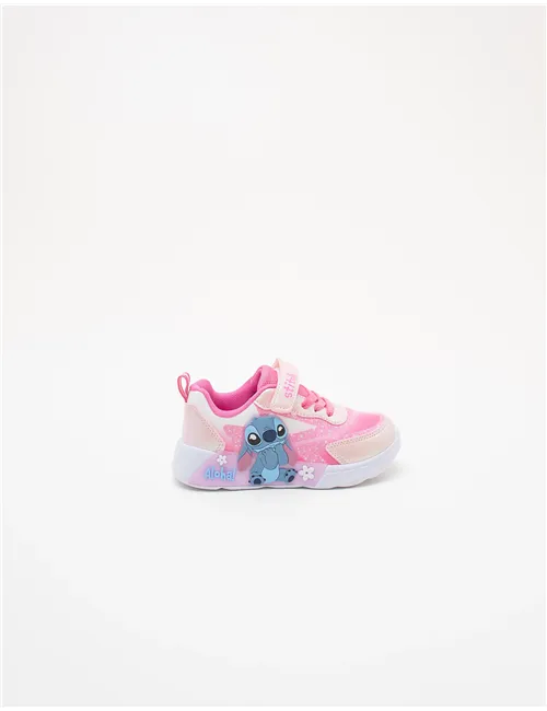 Sneakers bambina Stitch rosa con luci
