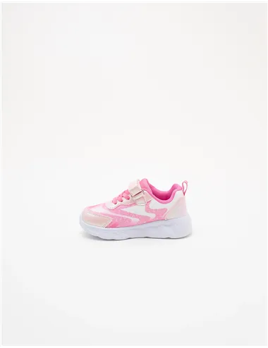 Sneakers bambina Stitch rosa con luci