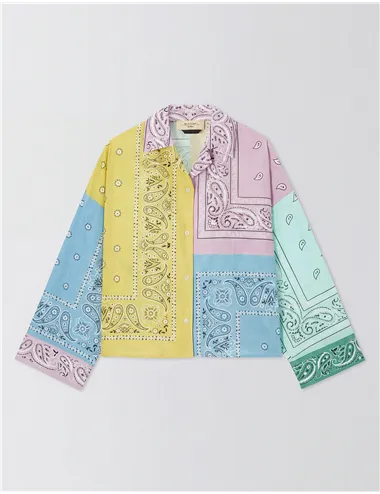 Camicia donna Lampone patchwork multicolor