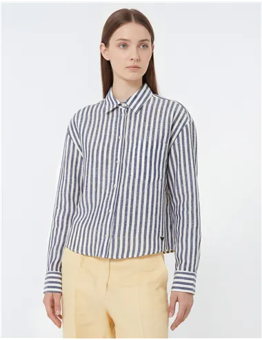 Camicia donna Albatro a righe blu e bianco