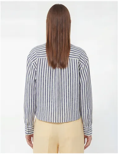 Camicia donna Albatro a righe blu e bianco