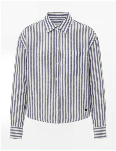 Camicia donna Albatro a righe blu e bianco