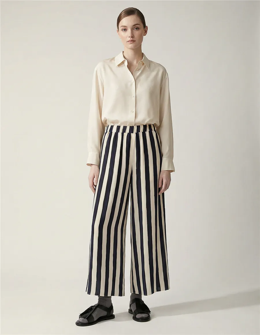 Pantaloni ampi donna Nirvana blu navy