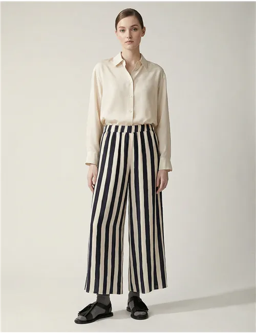 Pantaloni ampi donna Nirvana blu navy