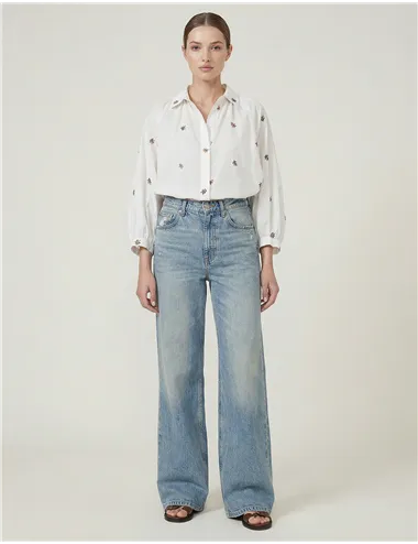 Jeans ampi donna Latino azzurro