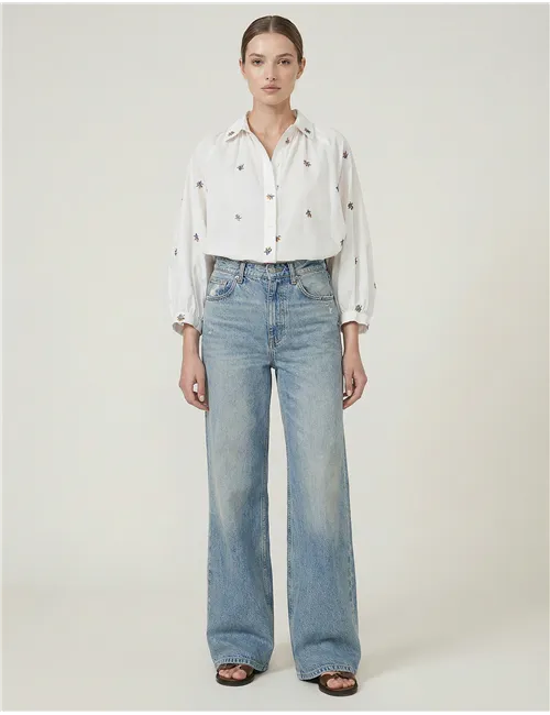 Jeans ampi donna Latino azzurro