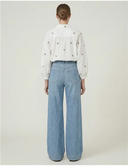 Jeans ampi donna Latino azzurro