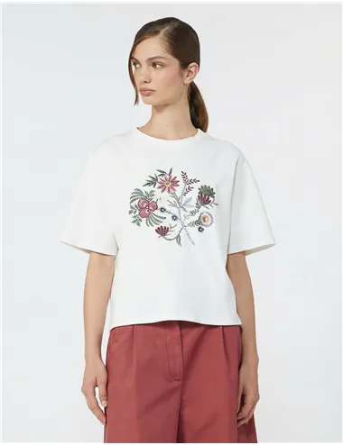 T-shirt stampata donna Sabato bianco