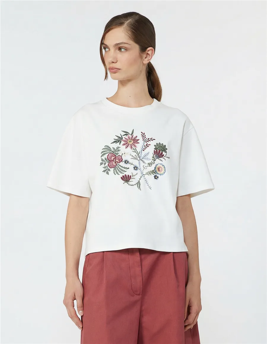 T-shirt stampata donna Sabato bianco