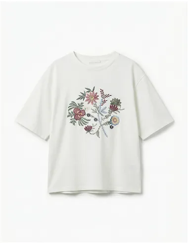 T-shirt stampata donna Sabato bianco