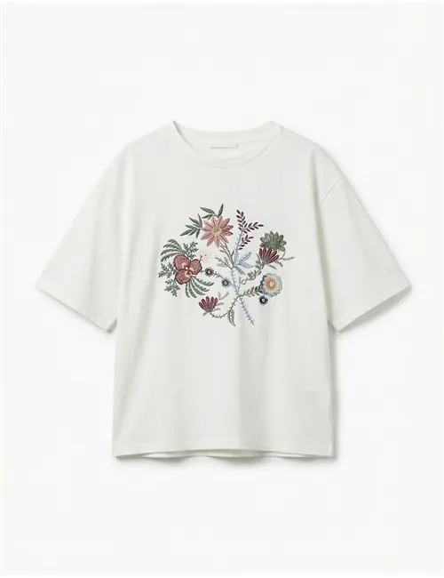 T-shirt stampata donna Sabato bianco