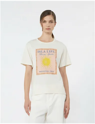 T-shirt donna Pantera ecrù