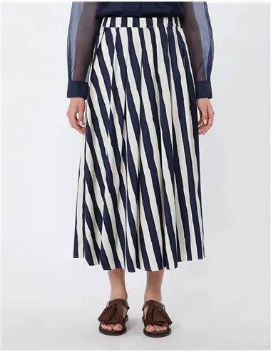 Gonna midi donna Uomo plissettata blu navy