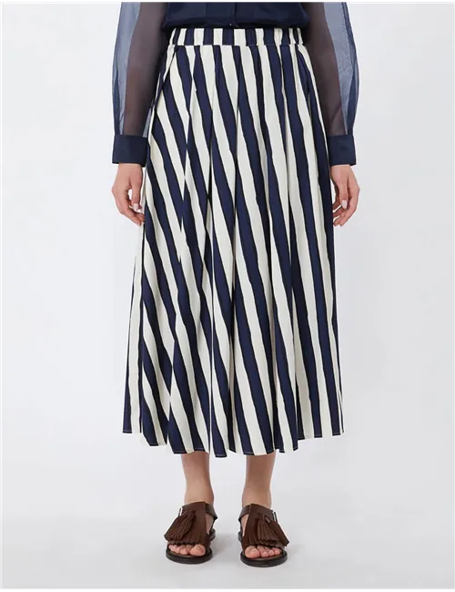 Gonna midi donna Uomo plissettata blu navy