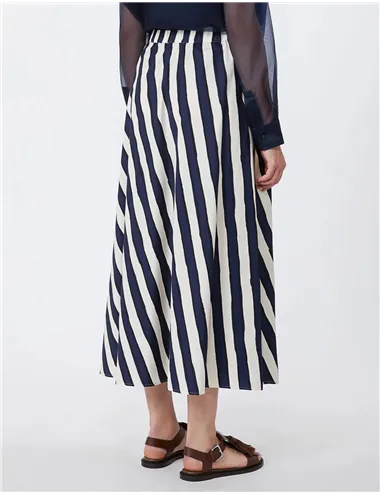 Gonna midi donna Uomo plissettata blu navy