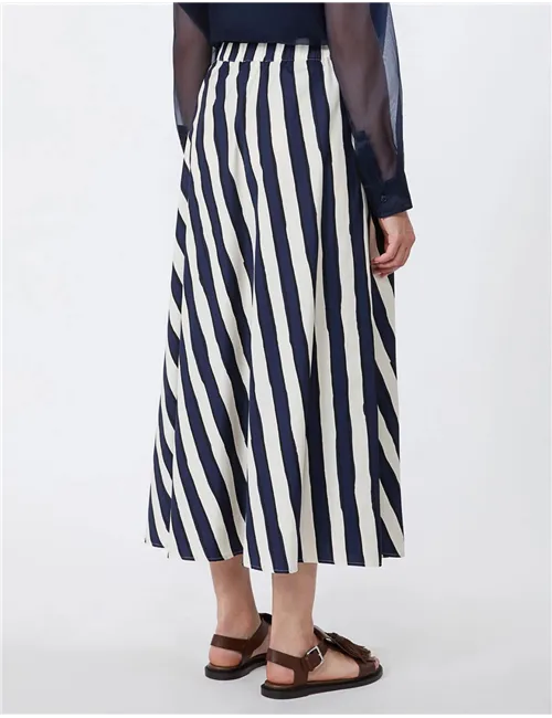 Gonna midi donna Uomo plissettata blu navy