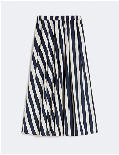 Gonna midi donna Uomo plissettata blu navy