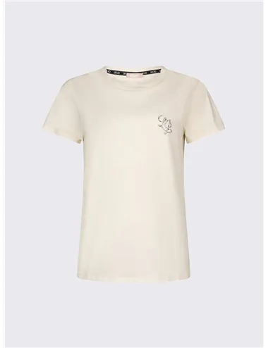 T-shirt donna con strass bianco