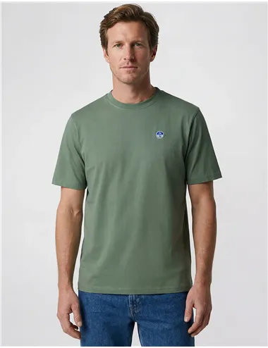 T-shirt uomo con patch logata verde oliva