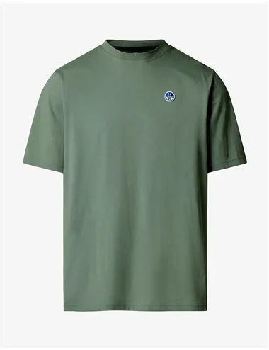 T-shirt uomo con patch logata verde oliva