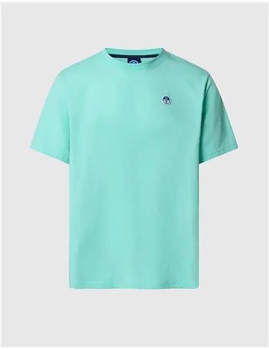 T-shirt uomo con patch logata verde acqua