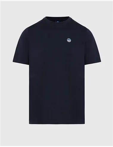T-shirt uomo con patch logata blu navy