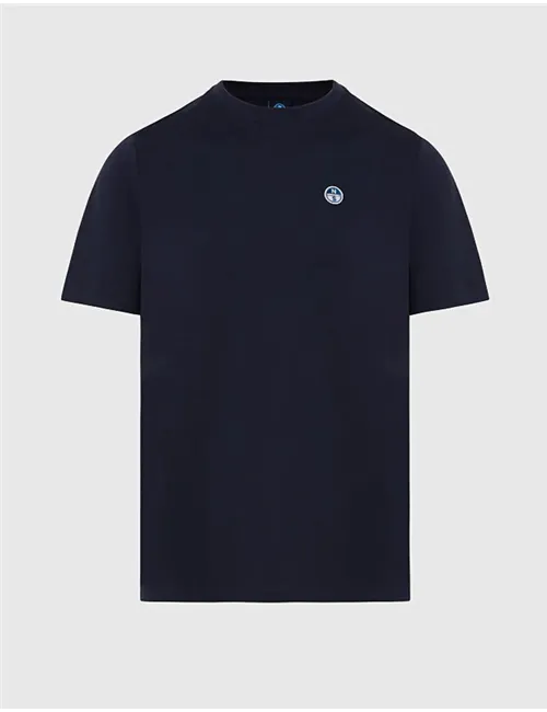 T-shirt uomo con patch logata blu navy